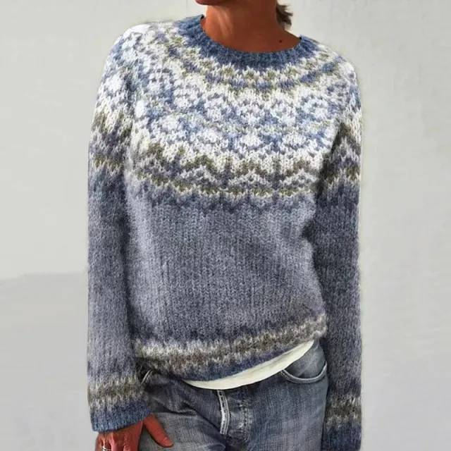 Women's Round neck Color block Loose Sweater Hikoi 5417449 Xl - Shop at LoveMi