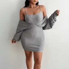 Plus Size Women's Sexy Pure Desire Dress - Gray - View 1