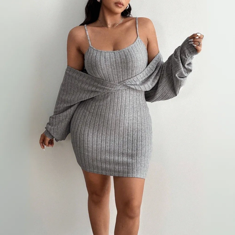 Plus Size Women's Sexy Pure Desire Dress - Gray