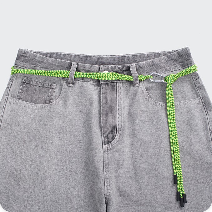 Summer Evergreen Trendy Unique Waist Strap Pants Simple Woven Belt