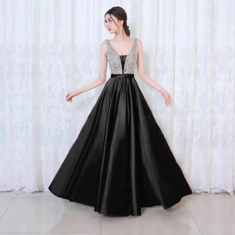 New Sexy Off-the-shoulder Dress V-neck Evening