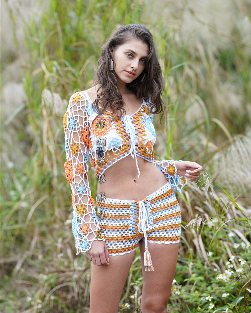 Women's Fashion Handmade Knitted Striped Color