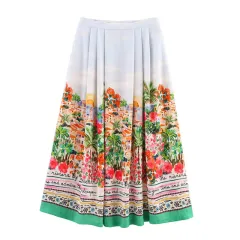 New Summer Ethnic Print Skirt - View 1