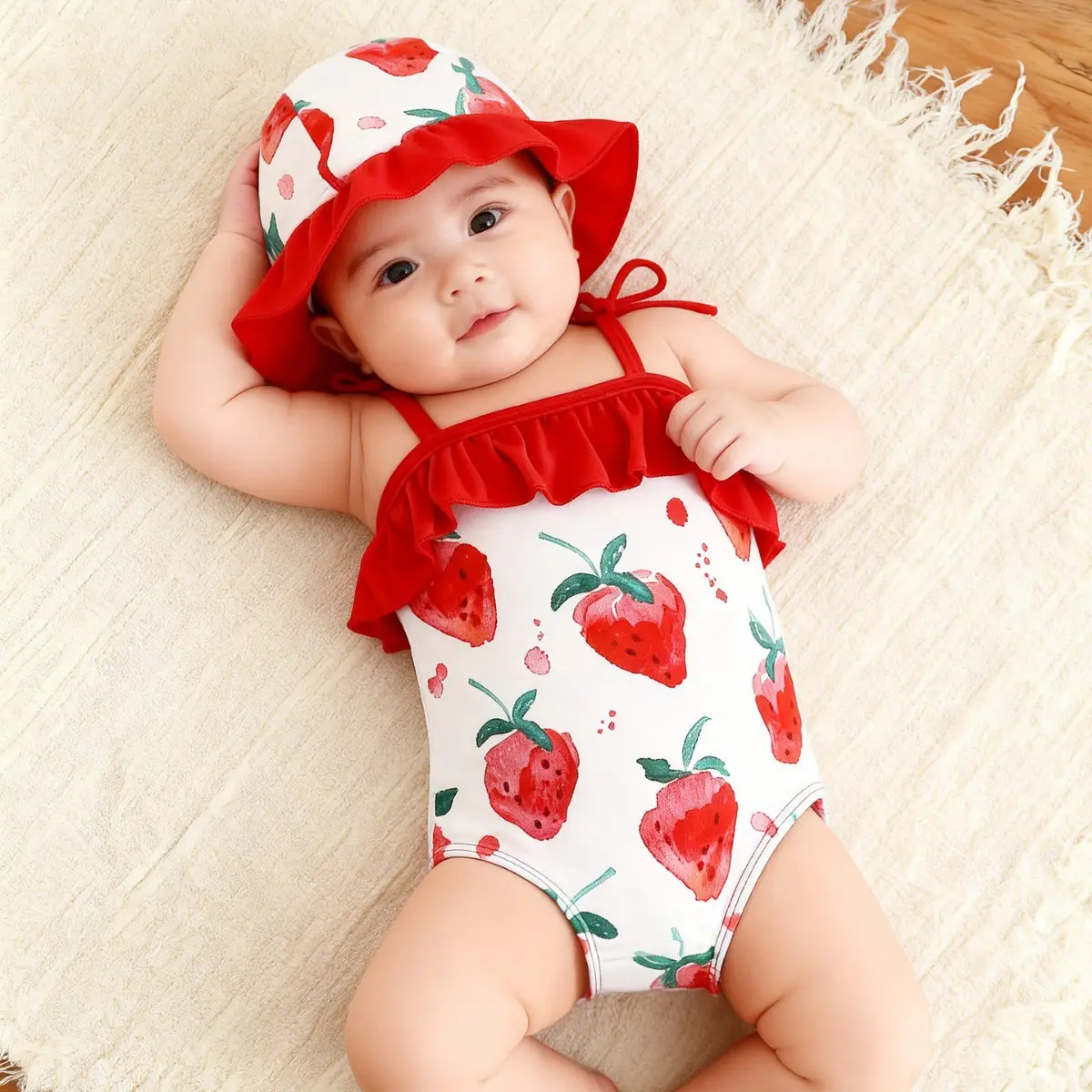 Newborn Swimsuit One-piece With A Hood