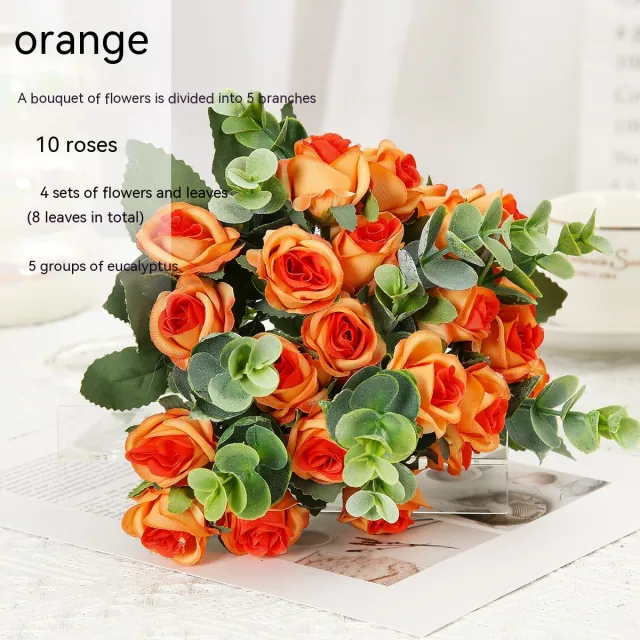 Living Room Decoration Flowers Wedding Ceremony Artificial Flower Arrangement Orange - Shop at LoveMi