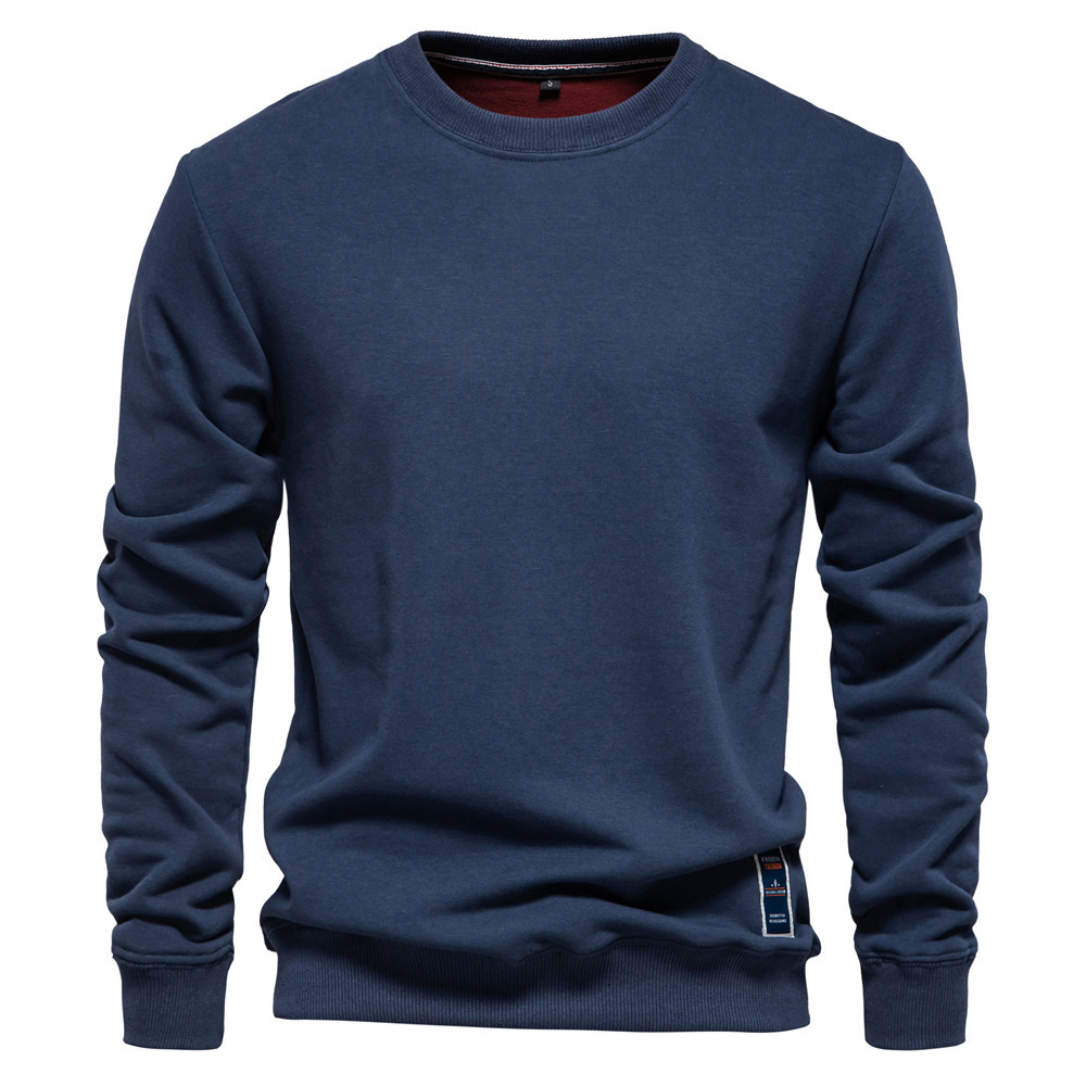 Loose Solid Color Crew Neck Casual Sweater