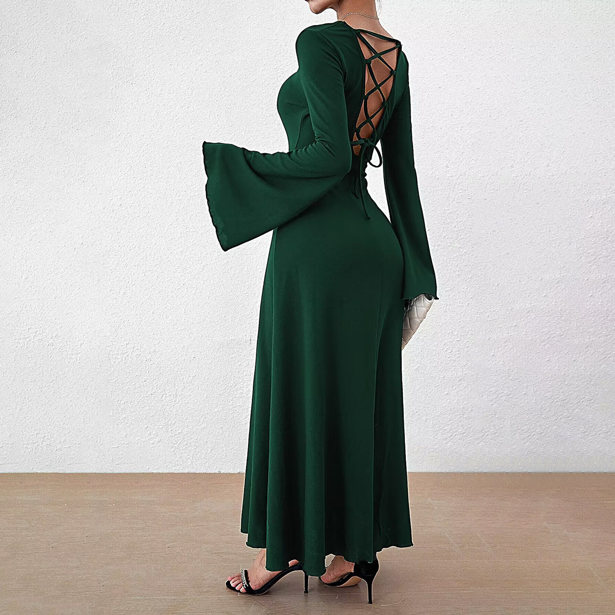 Women's Clothing Temperament Pure Color Fashion Dress
