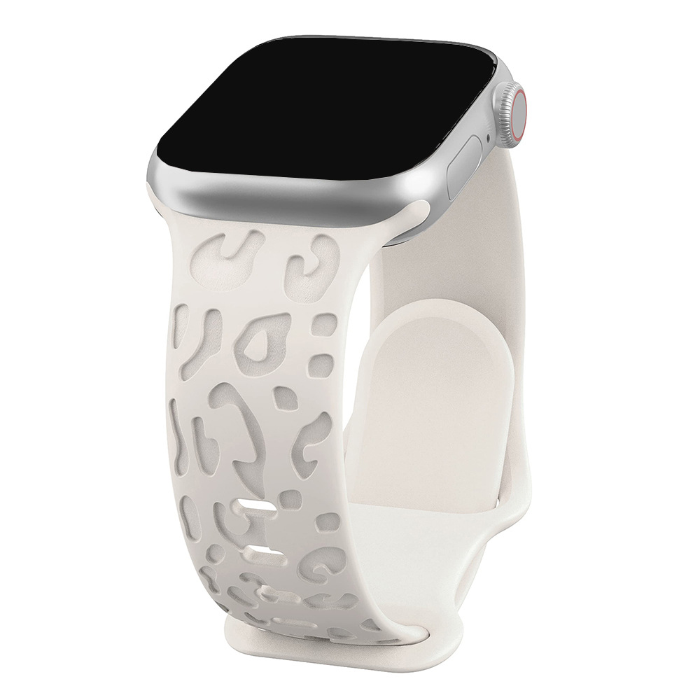 Printed Carved Silicone Leopard-print Watch Strap 5