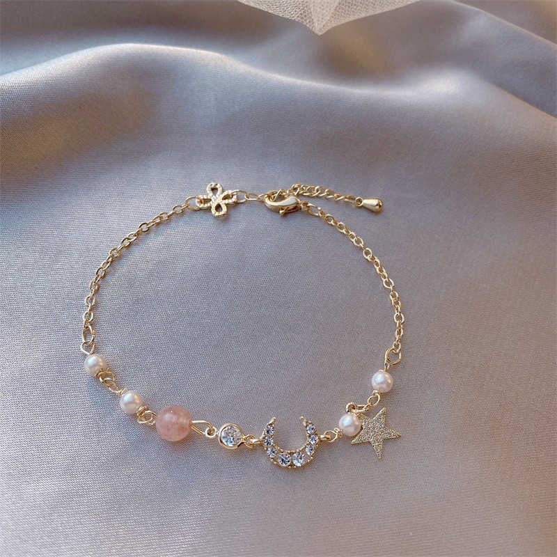 Fashionable All-match Colorful Zircon Pull-out Adjustable Bracelet