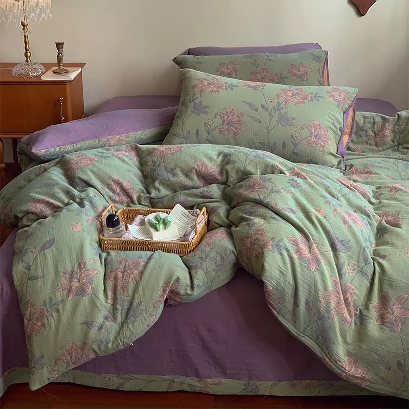 French Yarn-dyed Jacquard Double-layer Yarn Cotton Gauze