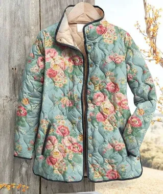 Womens Stylish Cotton-padded Coat With A Fashionable Print - 5 Styles-2Xl