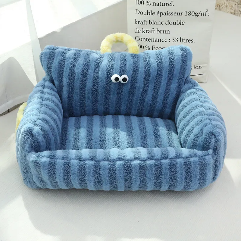 Autumn And Winter Big Eye Dog Kennel - Blue