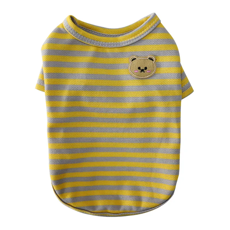 Summer Pet Dog Clothes Breathable T-shirt - Yellow