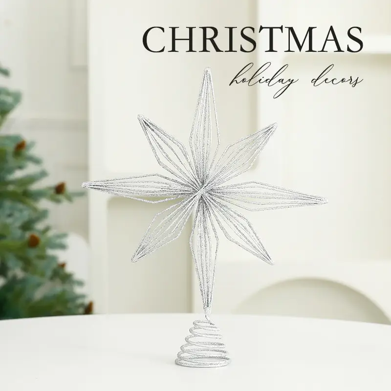 Eight Awn Star Champagne Christmas Decoration Ornaments