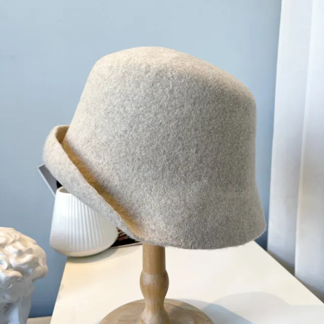 Australian Wool Bucket Hat Women's Small Warped Edge Elegant Beige - Shop at LoveMi