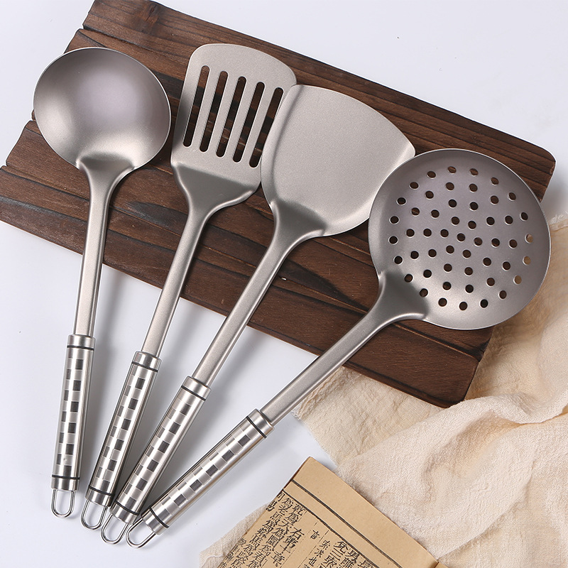 Pure Titanium Spatula Soup Spoon And Strainer Kitchenware Anti-scald Lightweight