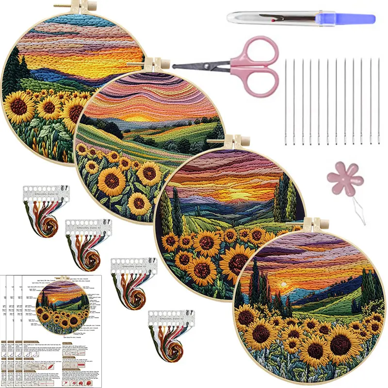 New Embroidery DIY Landscape Handmade Fabric Craft