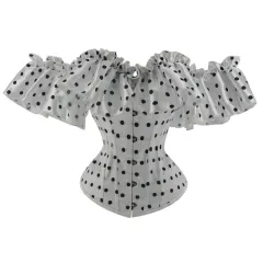 Jacquard Ribbon Satin Lace Court Lady - Polka Dot-S - View 1