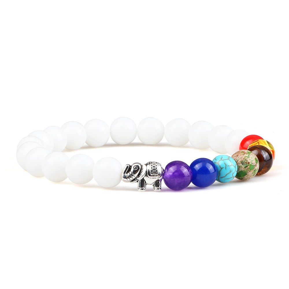 Colorful Rainbow Elephant Beads Bracelet