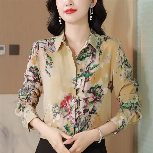 Women's Casual Loose French Printed Shirt Color 2Xl - Shop at LoveMi