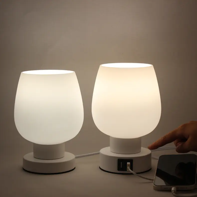 Nordic Simple Touch Glass Lamp Dimming Bedside