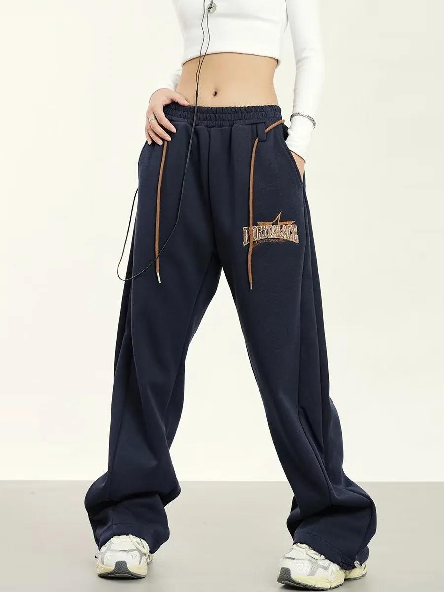 All-matching Loose Simple Trendy Fashion Sports Casual Pants - Dark Blue