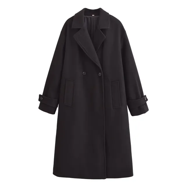 Coat Elegant Long Slimming Slim Fit 9 Black - Shop at LoveMi