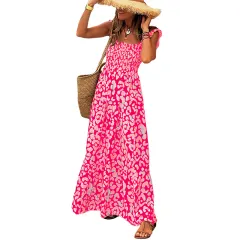 Vacation Style Sling Dress Women - Pink - View 1