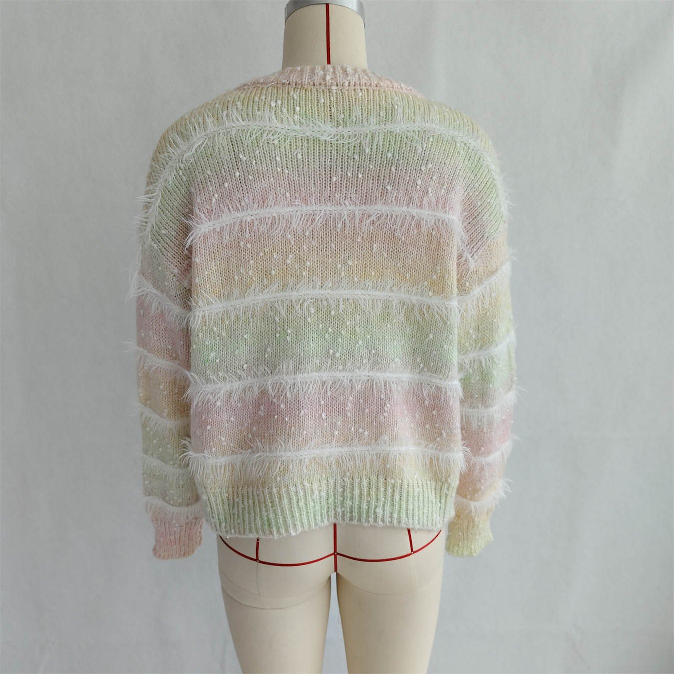 Striped Rainbow Pullover Gradient Cute Round Neck Sweater
