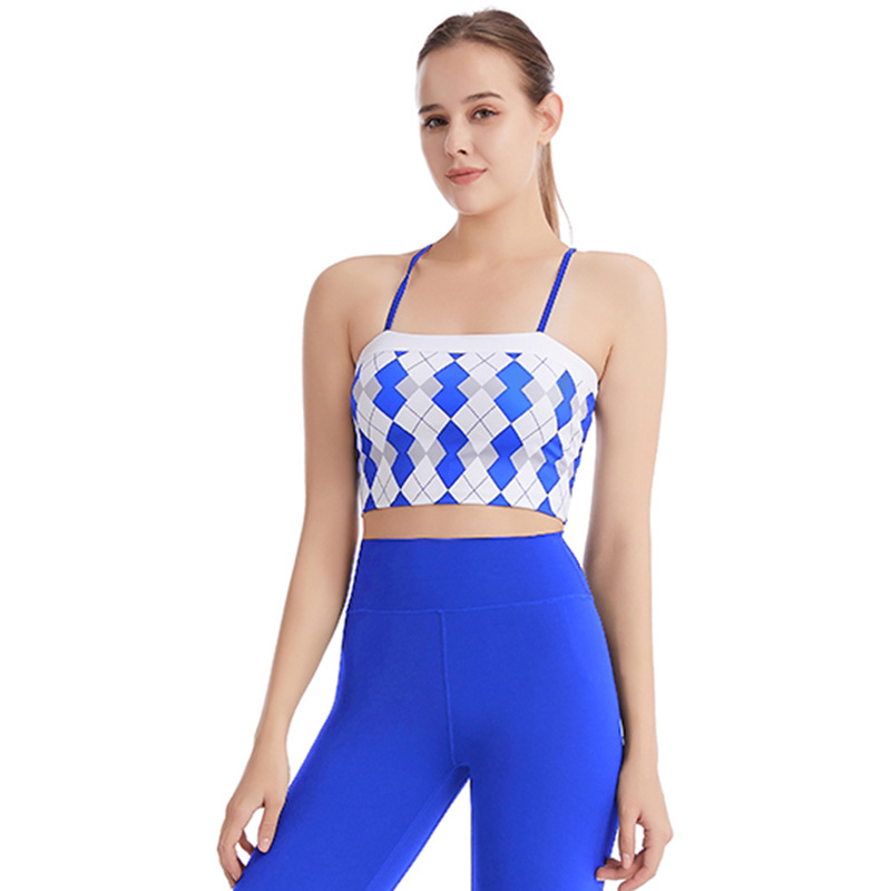 Rhombus Blue Print Top