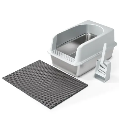 Stainless Steel Litter Box Easy to Clean Widen