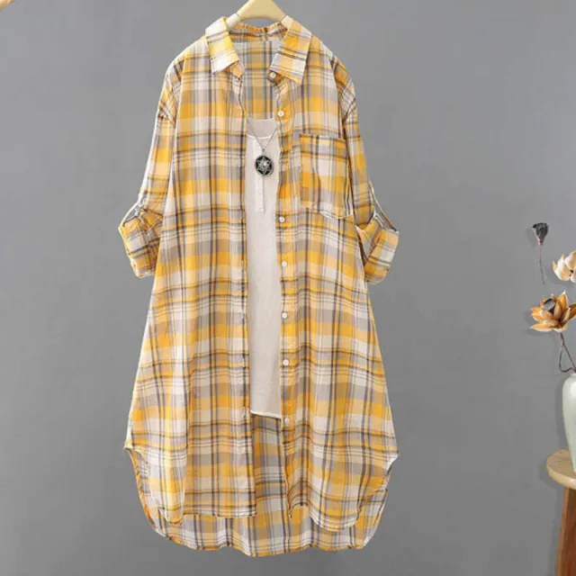 Summer Japanese Sun Protection Shirt Women's Mid length Loose Yellow - Shop at LoveMi