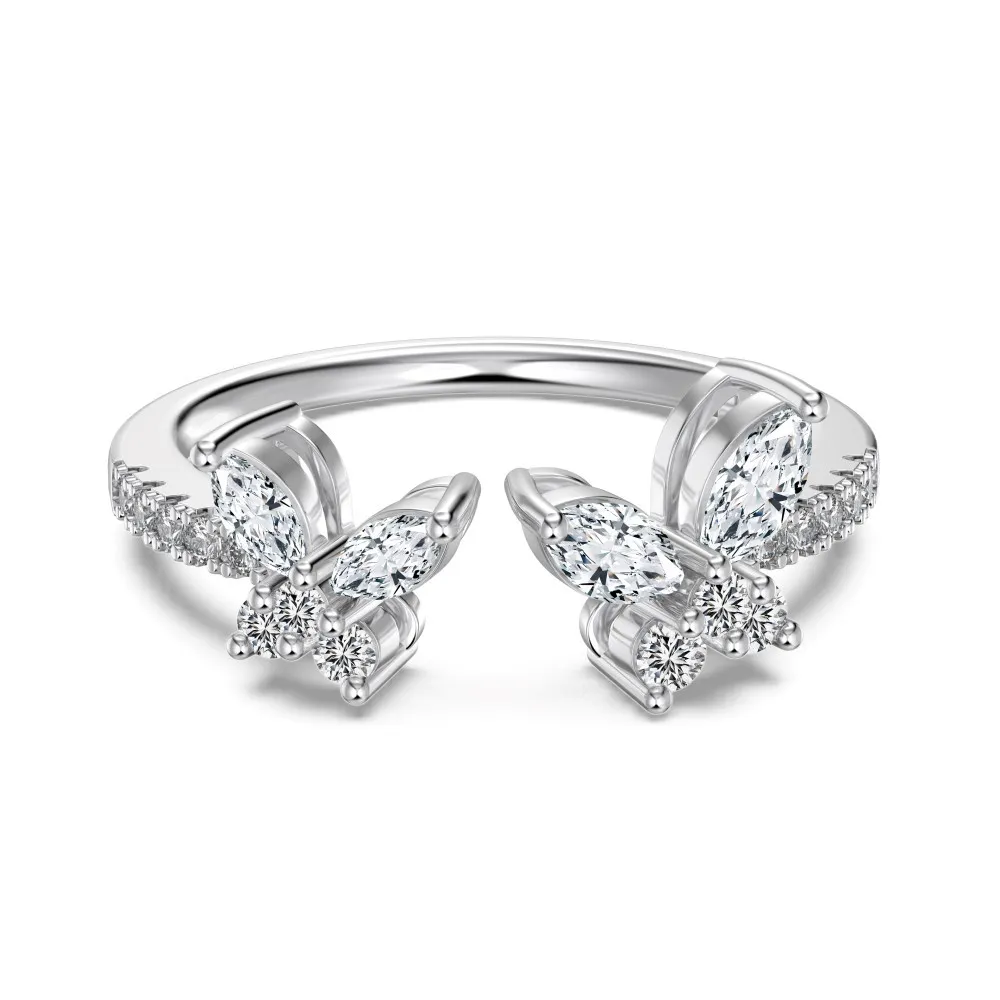 925 Sterling Silver Ring Female Versatile Design Butterfly - Dy121234Swwh