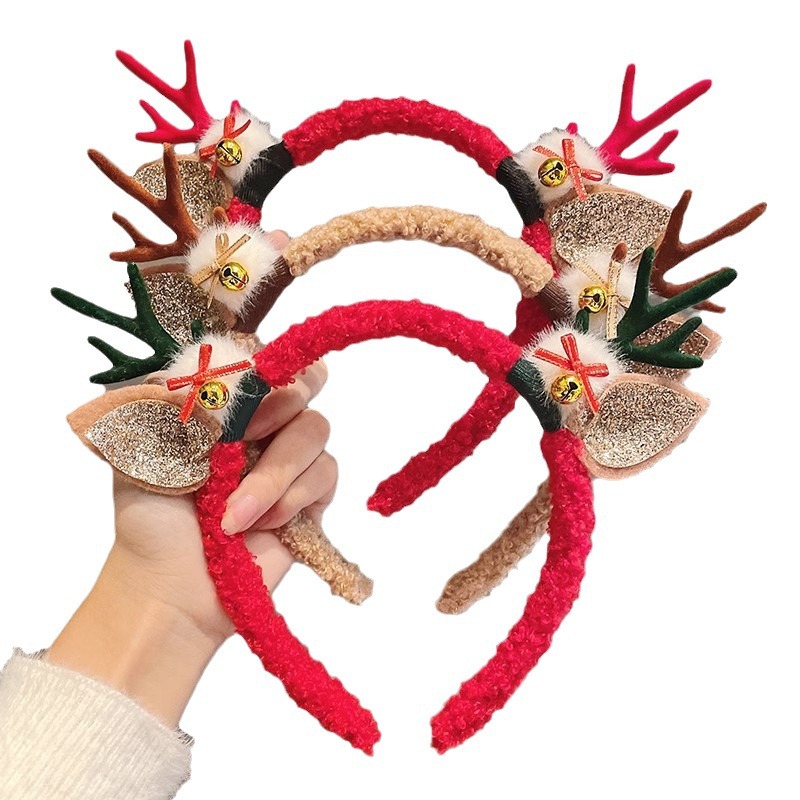 Christmas mori small antlers headband hair clip headdress