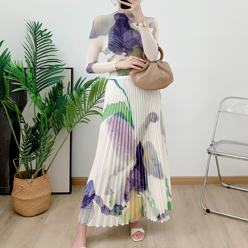 Women's Corn Top Pleated Skirt Suit