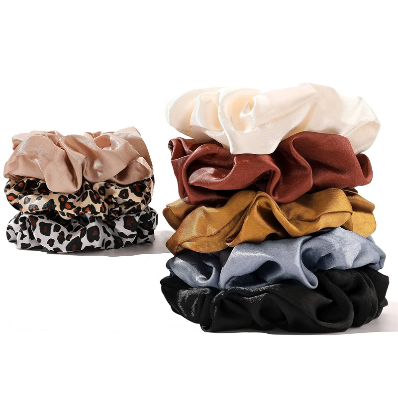 Title 6, Pure Satin Fabric Large Intestine Hair Ring Wom...