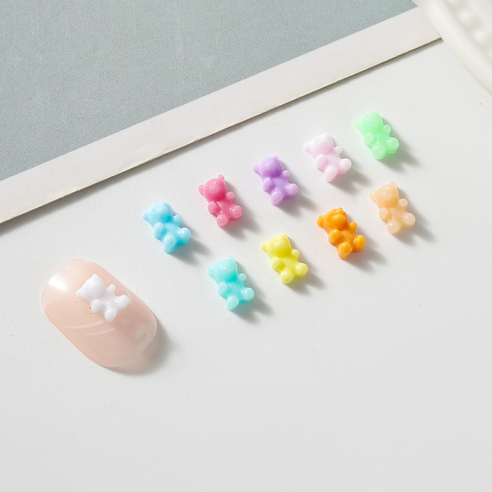 Macaron Mini Bear-shaped DIY Hairpin Phone Case And Nail Accessory 4