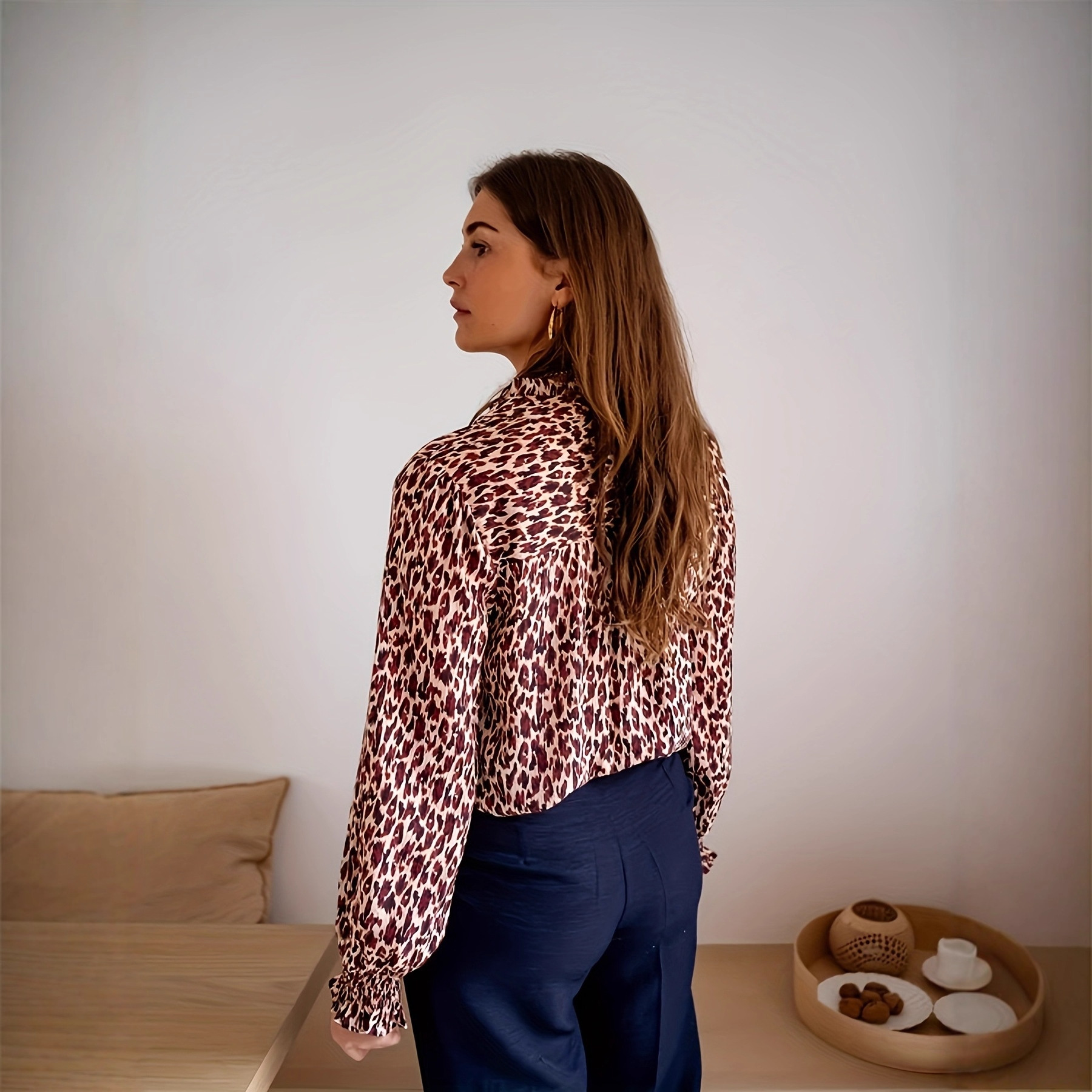 Long-sleeve Design-focused Loose-fit Casual Top
