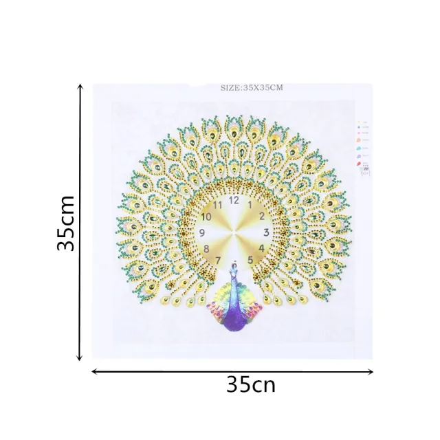 Non full Diamond Special shaped Brick Stone Embroidery Peacock Creative Clocks Diamond Painting Dz241 With Bell Core - Shop at LoveMi