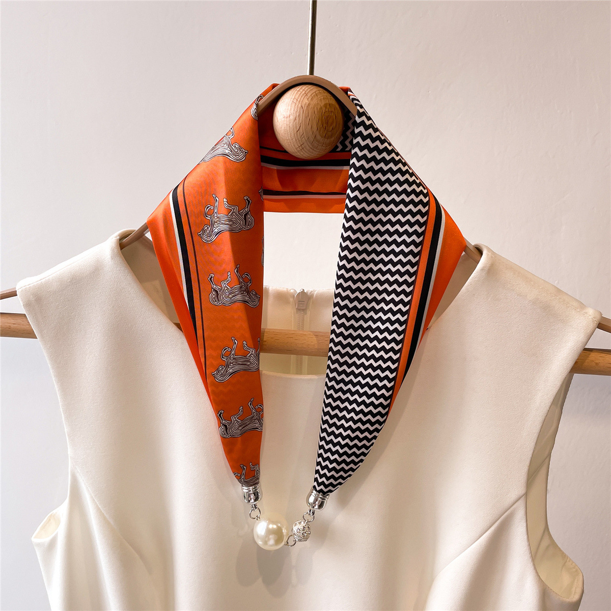 Magnetic Snap Silk Scarf 10