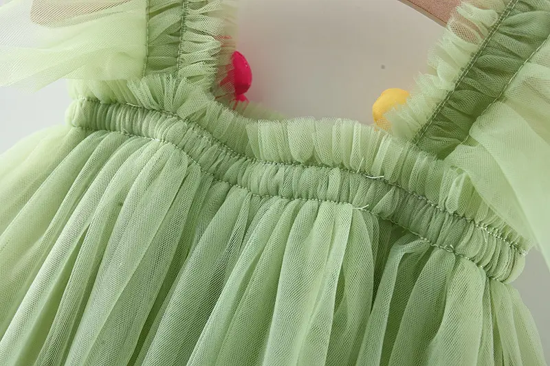 Flounced Sleeve Baby Girl Pettiskirt Princess Dress