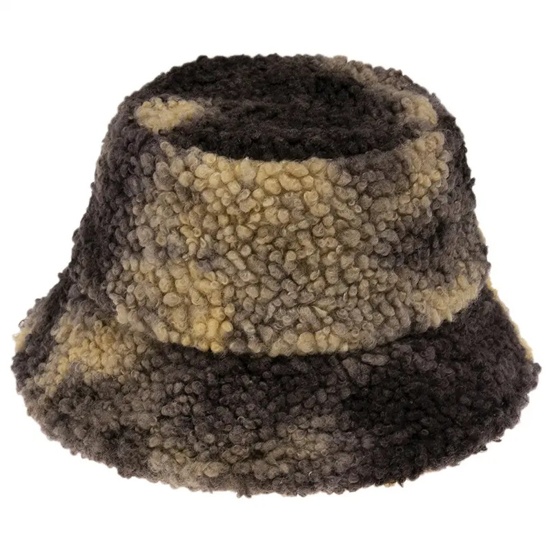 Autumn and Winter Thickening Warm and Cute Tie-dye Bucket