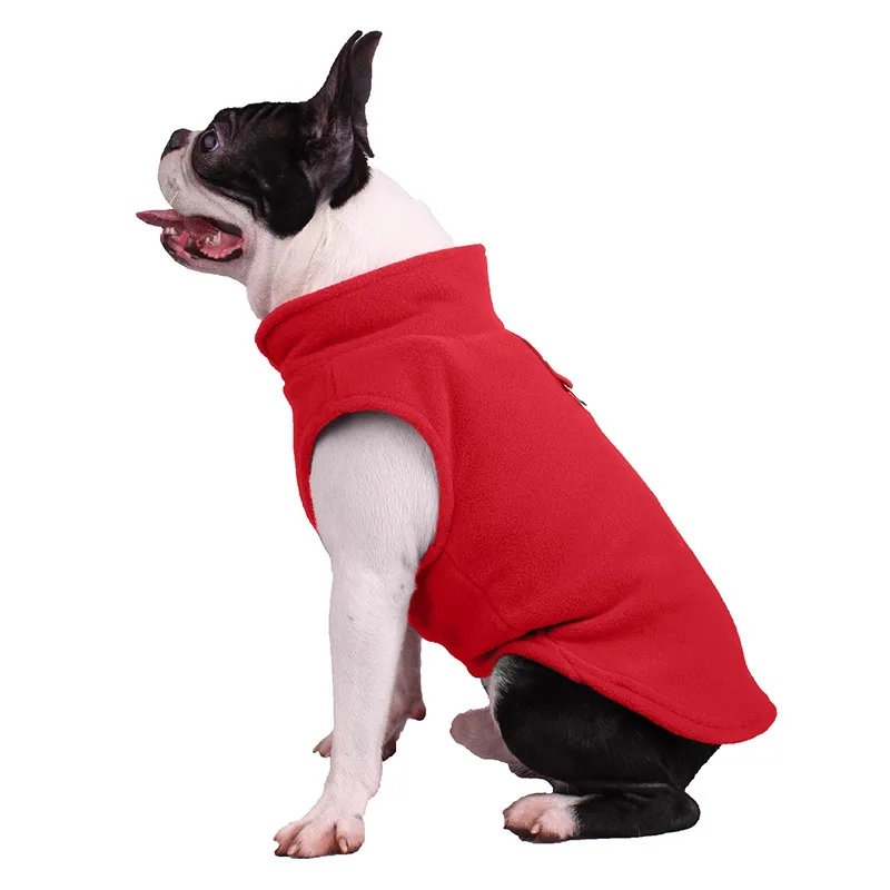 Pet Clothes Winter Polar Fleece Solid Color Fluffy Jacket Sweater Small And Medium-sized Cross-border Dog - Red