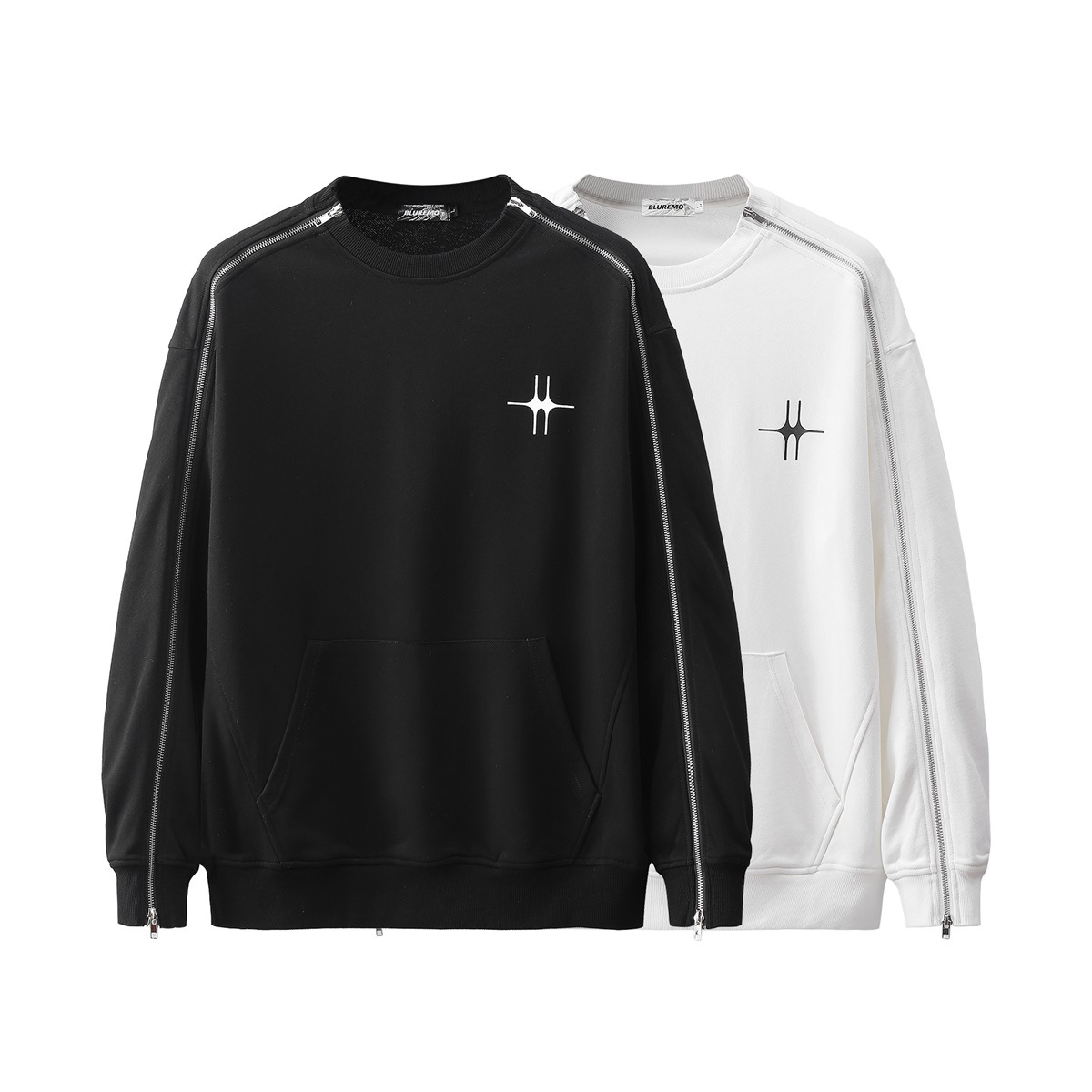 Zipper Decorations Letter Print Pullover Sweater