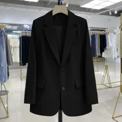 Women's Casual Loose Design Stylish Commuting Coat - Black - View 1