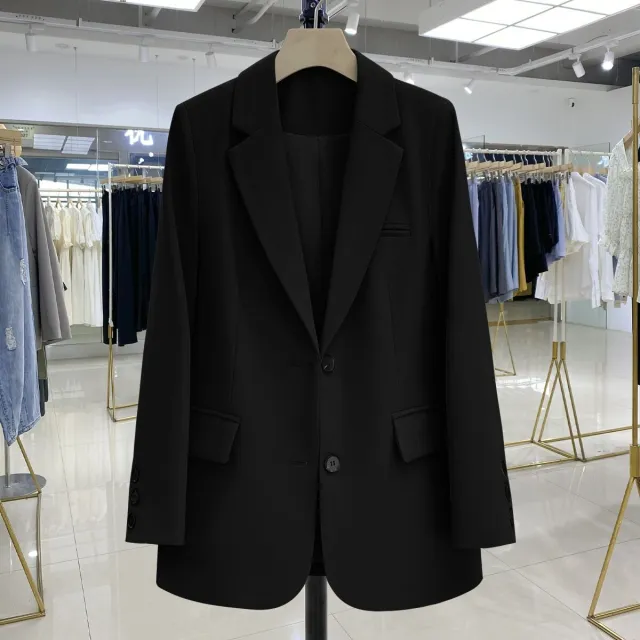 Women's Casual Loose Design Stylish Commuting Coat Black - Shop at LoveMi