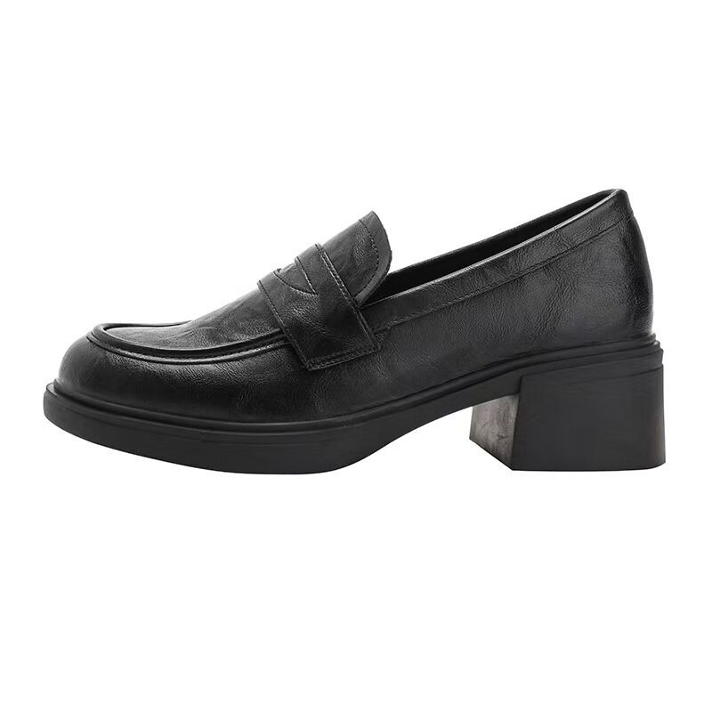 Leather Block-Heel Pumps, picture 4 of 7