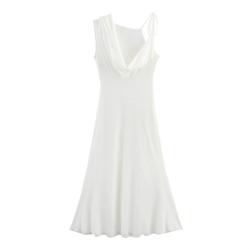 Swing Collar Sheath Sexy Chiffon Dress White - Shop at LoveMi