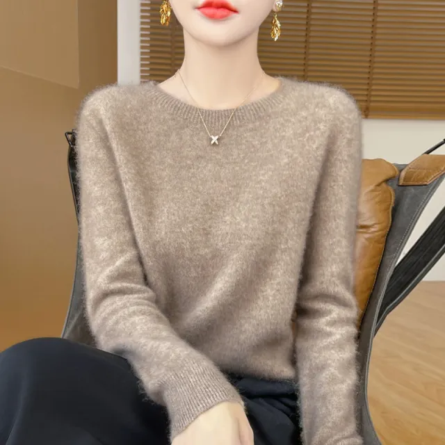Women's Bottoming Sweater Loose Inner Wear Sweater Raw Velvet Camel - Shop at LoveMi