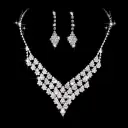 Diamond-shaped Jewelry Necklace Bracelet Earrings For Women view 6